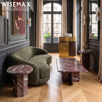 WISEMAXFURNITURE Meubles minimalistes pour la maison, table d'appoint en marbre naturel, table basse pour salon, petite table basse pour balcon
