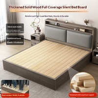 Lit de rangement en bois massif Shinao WS-Oak 1,5m/1,8m, design moderne et simple, capacité de charge de 600 kg et garantie de 10 ans