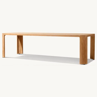 Ensemble de table et de chaises en teck d'extérieur moderne, imperméable, résistant aux UV, ensemble de table à manger pour villa, parc, cour, mobilier de jardin pour hôtel, patio