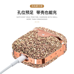 Honatop-funda de TPU suave con purpurina y diamante para auriculares, a prueba de golpes, para airpod <span class=keywords><strong>2021</strong></span> <span class=keywords><strong>pro</strong></span> 3, 1/<span class=keywords><strong>2</strong></span> - Product Image 4