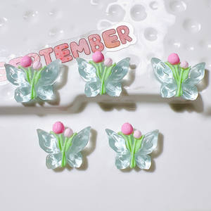 Fleur Papillon Charmes Flatback Résine Cabochons Décoration pour Cheveux Arcs Center DIY Bijoux Téléphone Déco Nail Charms - Product Image 6