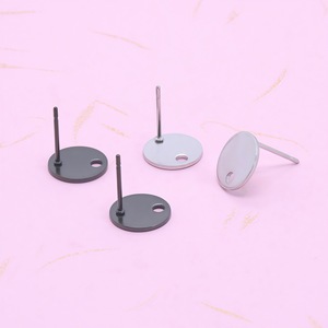Stainless Steel Round <b>Earring</b> <b>Posts</b> 10mm With Hole For <b>Earring</b> Making Jewelry Findings Components - Product Image 4