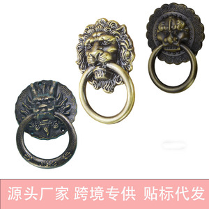 Golden Lion Head Cabinet <b>Door</b> Handle Zinc Alloy Die Casting Traditional Style Ring Shape Surface Decoration Durable - Product Image 5