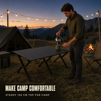 Table pliante en alliage d'aluminium pour camping en plein air, repas de camping, rassemblement en camping, table de camping sauvage