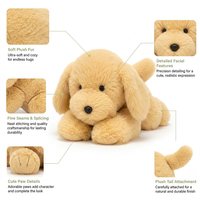 Peluche chien couché personnalisée, directement de l'usine, avec rembourrage en coton PP, fonction anti-stress, pour commandes en gros sous marque privée
