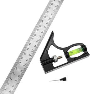 300 мм комбинированная передвижная квадратная линейка 45 градусов прямоугольный горизонтальный подвижный деревообрабатывающий измерительный инструмент - Product Image 6