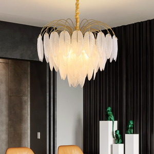 Occhiali lampadario in piuma <span class=keywords><strong>per</strong></span> soggiorno camera da letto Luxury Led E14 lampade a sospensione sala da pranzo Lustre Luminarias Lighting - Product Image 3