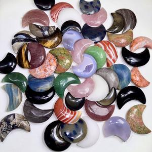 Kristal oyma zanaat cilalı şifa karışık taş gri akik Geode hilal gül kuvars ay - Product Image 1