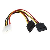 Cable de alimentación de 0.2m con conector Molex IDE hembra de 4 pines a dos conectores Serial ATA hembra de 15 pines, adecuado para SSD SATA, cable de conversión SATA D Plug