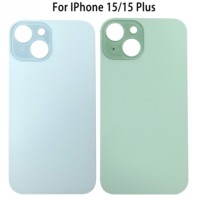 Boîtier en verre arrière à grand trou avec couvercle de batterie Nouvelles pièces de réparation de barre de conception pour iPhone 15 et 15 Plus