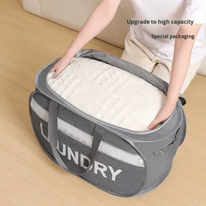 Cesto per Biancheria Sporca Pieghevole in Tessuto Oxford Rinforzato, Moderno e Semplice, Grande Capacità, per Uso Domestico - Product Image 3