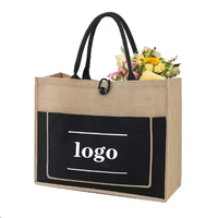 Sac en jute personnalisé en lin avec bouton, faible MOQ, idéal pour cadeaux de demoiselle d'honneur, faveurs de mariage et cadeaux de fête