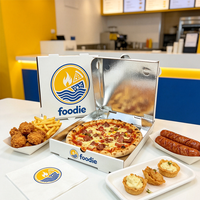 Emballage pour pizza écologique jetable en aluminium, boîte à pizza en carton ondulé sur mesure pour les restaurants à emporter