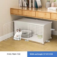 Cage pour chat avec toilette villa grand espace libre intérieur cage vide maison de chat ménage trois étages petite litière pour chat
