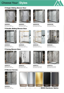 Mars Villa SGCC CE EN12150 Projet d'hôtel standard Porte à charnière certifiée pour entreprise Cabine de douche sans cadre personnalisée - Product Image 6
