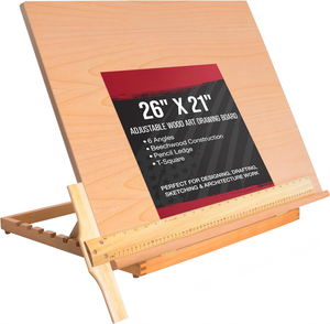 Tavolo da Disegno in <span class=keywords><strong>Legno</strong></span> Extra Large con Cavalletto Regolabile e Supporto per Matita a T per Artisti e Pittori - Product Image 1