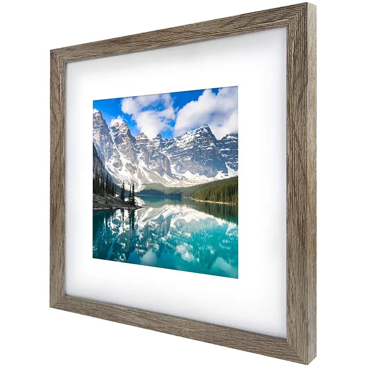 Rustic Wood Photo Frame with Mat Wooden Picture Frames for Wall Decor