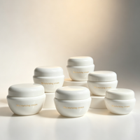 Pot cosmétique vide anti-fuite à double couche, design bulbeux, blanc, avec tampon doré, pour baume de soin, 5/10/20/30/50g