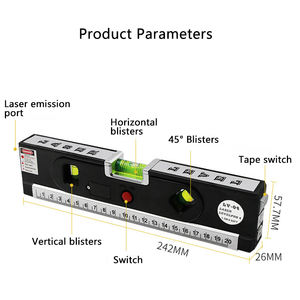 เครื่องสร้างระดับเลเซอร์ Niveau,อุปกรณ์สำหรับใช้ในการก่อสร้างในแนวนอนลายเส้นข้ามเส้นอินฟราเรด2เส้นมองเห็นกลางคืนบับเบิ้ล - Product Image 6