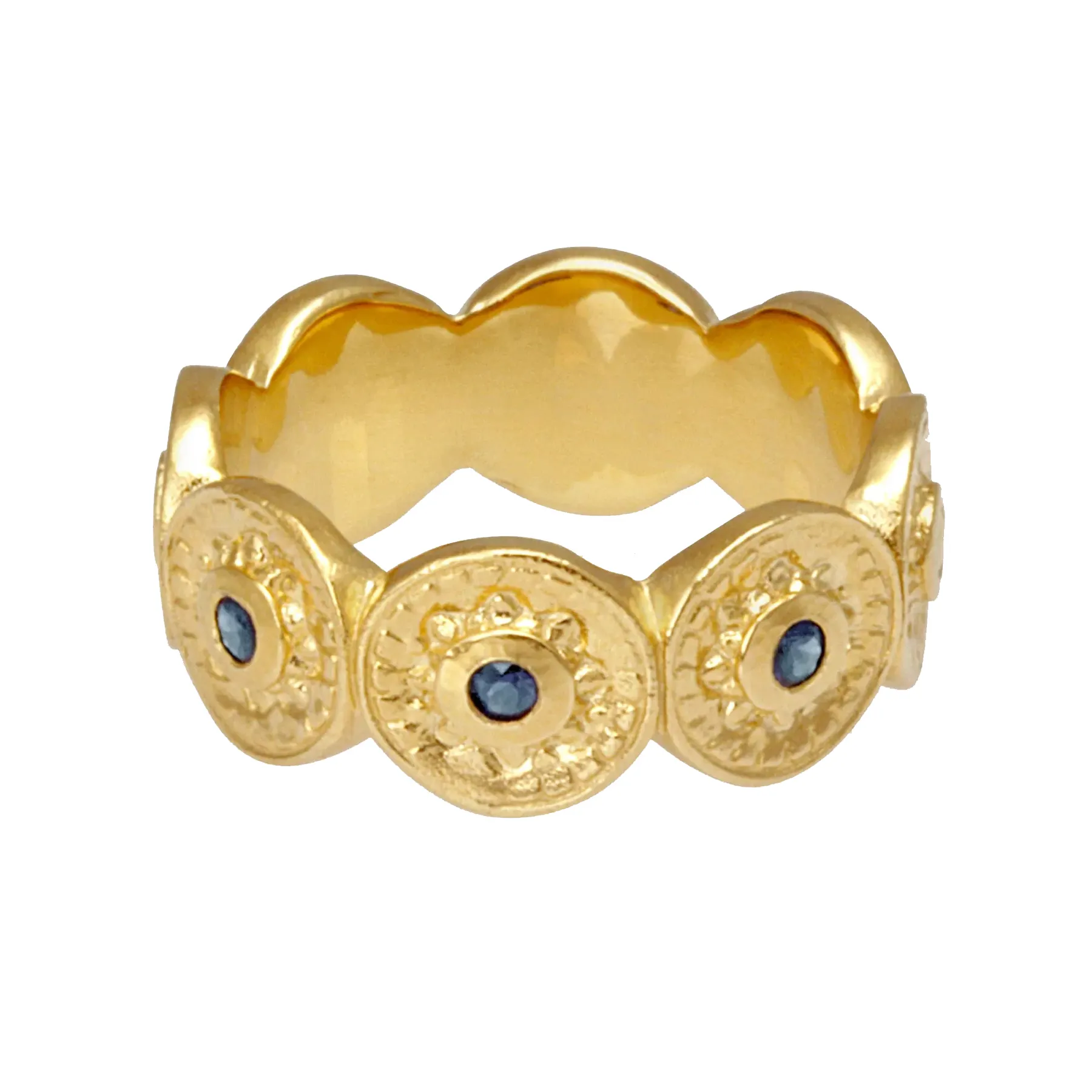 925 Zilveren Trendy Ringen 18K Gouden Ring Blauw Saffier Zon Ring Ontwerp