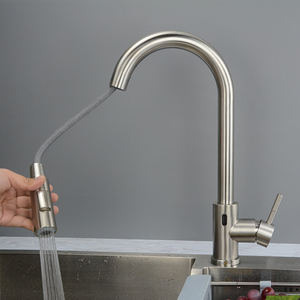 Rubinetto da Cucina <span class=keywords><strong>con</strong></span> Sensore Automatico e <span class=keywords><strong>Doccetta</strong></span> Estraibile, Installazione Monocomando a Foro Singolo per Bagno - Product Image 1