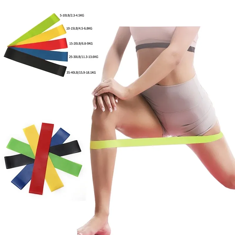 Yoga Tension Belt Fitness Elastic Belt Rubber Resistance Belt Squat Butt Stretching Exercise Band Latex OPP Bag Vipor Power Gear
