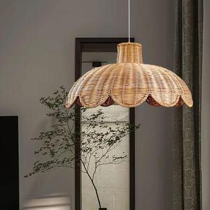 Rattan Pendant <b>Light</b> E27 Round Single-head Chandelier For <b>Dining</b> Table Bar Counter Bedroom Tea Room - Product Image 4