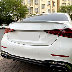Mercedes-Benz C-Class W206 Rear <b>Wing</b> Spoiler 2022+ Carbon Fiber Texture Piano <b>Black</b> Arctic White ABS Trunk Lip - Product Image 1