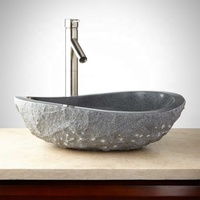 Comptoirs de lavabo en granit Pebble pour salle de bain, lavabo en granit de qualité supérieure pour jardin et extérieur