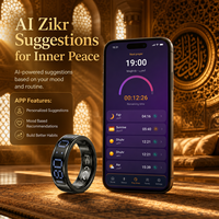 Bague connectée intelligente SQ666 avec compteur numérique de Zikr, moniteur de santé, suivi de la fréquence cardiaque et des pas, pour la prière musulmane, cadeau de Ramadan
