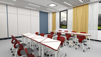 Mesa colaborativa de empalme Hexagonal escolar, escritorio y silla plegables ajustables, muebles escolares, sillas y escritorio escolares dobles