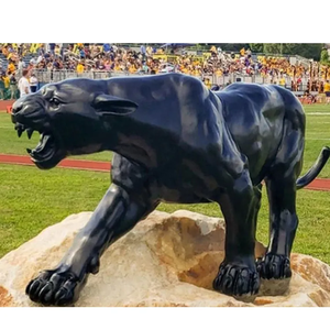 รูปปั้นเสือดำทองเหลืองทองสัมฤทธิ์รูปปั้นเสือดาวรูปปั้นสัตว์กลางแจ้งรูปปั้นเสือดำขนาดจริง - Product Image 4