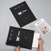 Sacs à Vêtements Personnalisés avec Logo Noir, Emballage de Vêtements, Sac Zippé Givré Noir, Vente en Gros