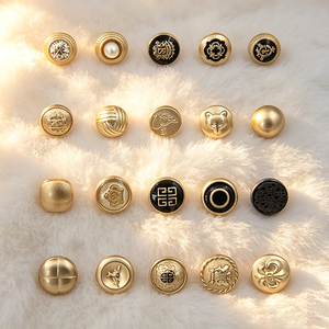 High Polished Gold Finish Round Zinc Alloy <b>Buttons</b> Custom Embossed Engraved Brass Shank <b>Buttons</b> for Metal Craft Ornament - Product Image 5