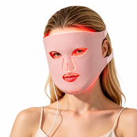 Masque de luminothérapie rouge pour le visage et le menton, en silicone souple, appareil de soin de la peau à domicile, masque facial LED