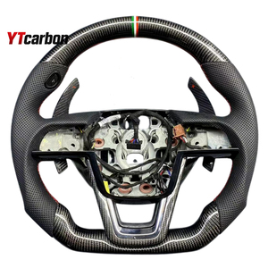 YTcarbon สำหรับ MKX 16+ อะไหล่รถยนต์ อุปกรณ์ตกแต่งภายในรถยนต์ ปรับแต่งสไตล์รถแข่ง พวงมาลัยคาร์บอนไฟเบอร์แท้แบบกำหนดเอง - Product Image 2