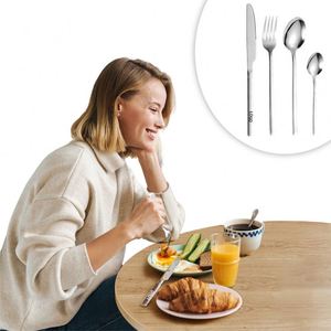 Juego de Cubiertos de Lujo Dorados 4 en 1 de Acero Inoxidable Reutilizables y Pulidos para Bodas - Product Image 3