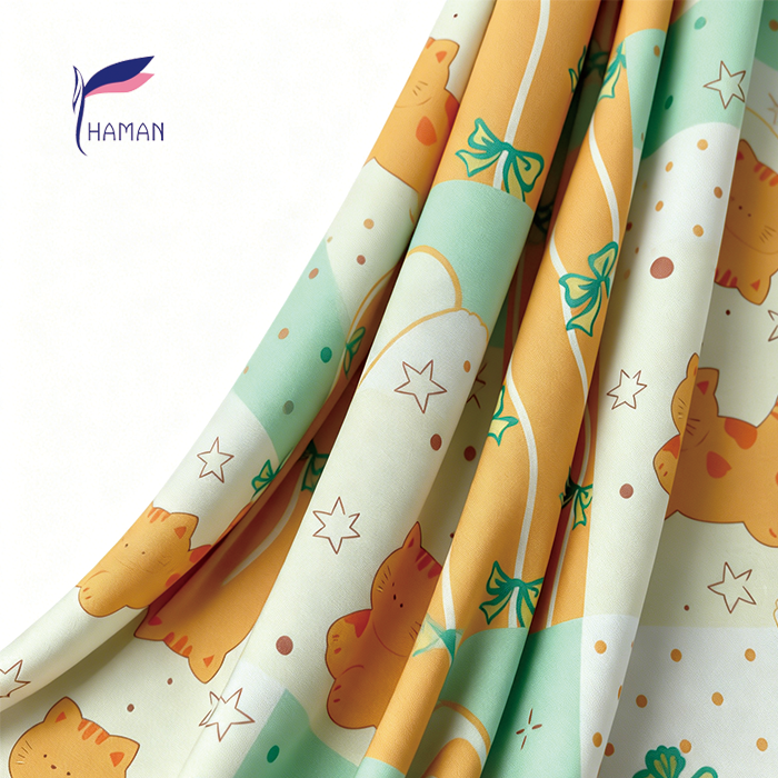 Eco-Friendly 100% Viscose Woven Fabric Soft Breathable Printed Cartoon Pattern 110GSM for Boys' Dress Children's Clothing
