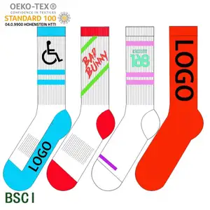 NM No Minimum Unisex Crew OEM Personalized Design Your Own Customized Socks Sox Custom Logo Socks