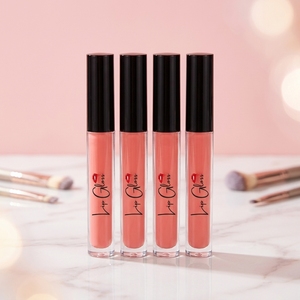 Tubo de Brillo Labial de 7ml con Tapa Negra, Logotipo Personalizado, Venta al por Mayor, Brillo Labial Líquido de Alta Pigmentación, Brillo Labial de Larga Duración, Envases de Brillo Labial - Product Image 1