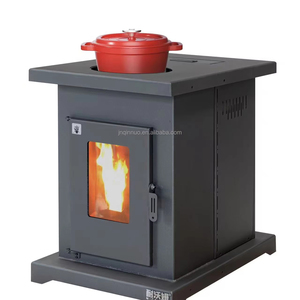 Estufa de Pellets Biomasa Doméstica Europea Moderna Independiente de 13KW de Potencia de Calefacción, Ecológica, Duradera, de Acero Laminado en Frío para Baño - Product Image 2