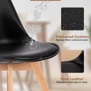 Ghế ăn nhựa thiết kế công thái học với chân gỗ beech - Giải pháp nội thất hiện đại cho nhà ở & quán cà phê, ghế nhà hàng - Product Image 4