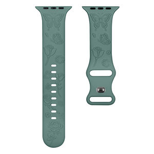 Chungming Luxe <span class=keywords><strong>Fantaisie</strong></span> Fleur Gravé Élégant Silicone Montre <span class=keywords><strong>Bracelet</strong></span> <span class=keywords><strong>Bracelet</strong></span> pour <span class=keywords><strong>Apple</strong></span> <span class=keywords><strong>Watch</strong></span> 41mm 45mm Ultra 2 49mm - Product Image 4