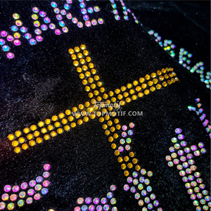 Đức tin nó không làm cho mọi thứ dễ dàng hơn nó làm cho họ có thể luke 1:37 jesus christian rhinestone truyền nhiệt cho áo sơ mi túi - Product Image 4