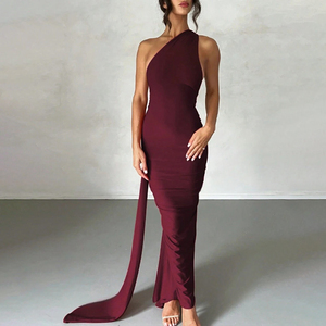 Customizável Mulheres's Casual Vestidos Elegante Sexy Backless Queue Long Dress Lace Decoração Strapless Decote Doce Fabricante - Product Image 2