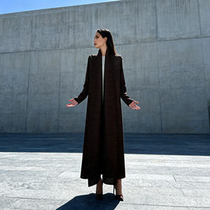 Vestido Abaya de Poliéster con Estampado Plisado para Mujeres Musulmanas, Abaya Personalizada de Alta Calidad, Proveedor de Dubái - Product Image 3