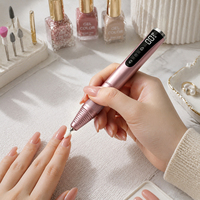 Moteur à balais en carbone à couple élevé 35000 tr/min, perceuse à ongles professionnelle sans fil rechargeable portable en forme de stylo en aluminium