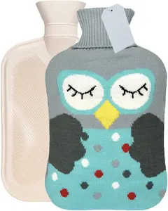 Reusable 2 Liter Hot Water Bottle With Knitted Cover For Menstrual Cramps