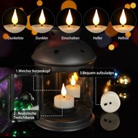 Velas LED Realistas sin Llama con Efecto de Parpadeo, Recargables por USB, con Control Remoto para Decoración de Eventos, Juego de 12