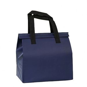 Sac isotherme réutilisable en non-tissé orange avec fermeture éclair et motif lettres pour livraison de repas, gâteaux et jus – Garde au chaud ou au frais - Product Image 1